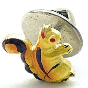 Vintage Squirrel Tie Tack Lapel Pin Retro Novelty Figural Animal Jewelry Gift